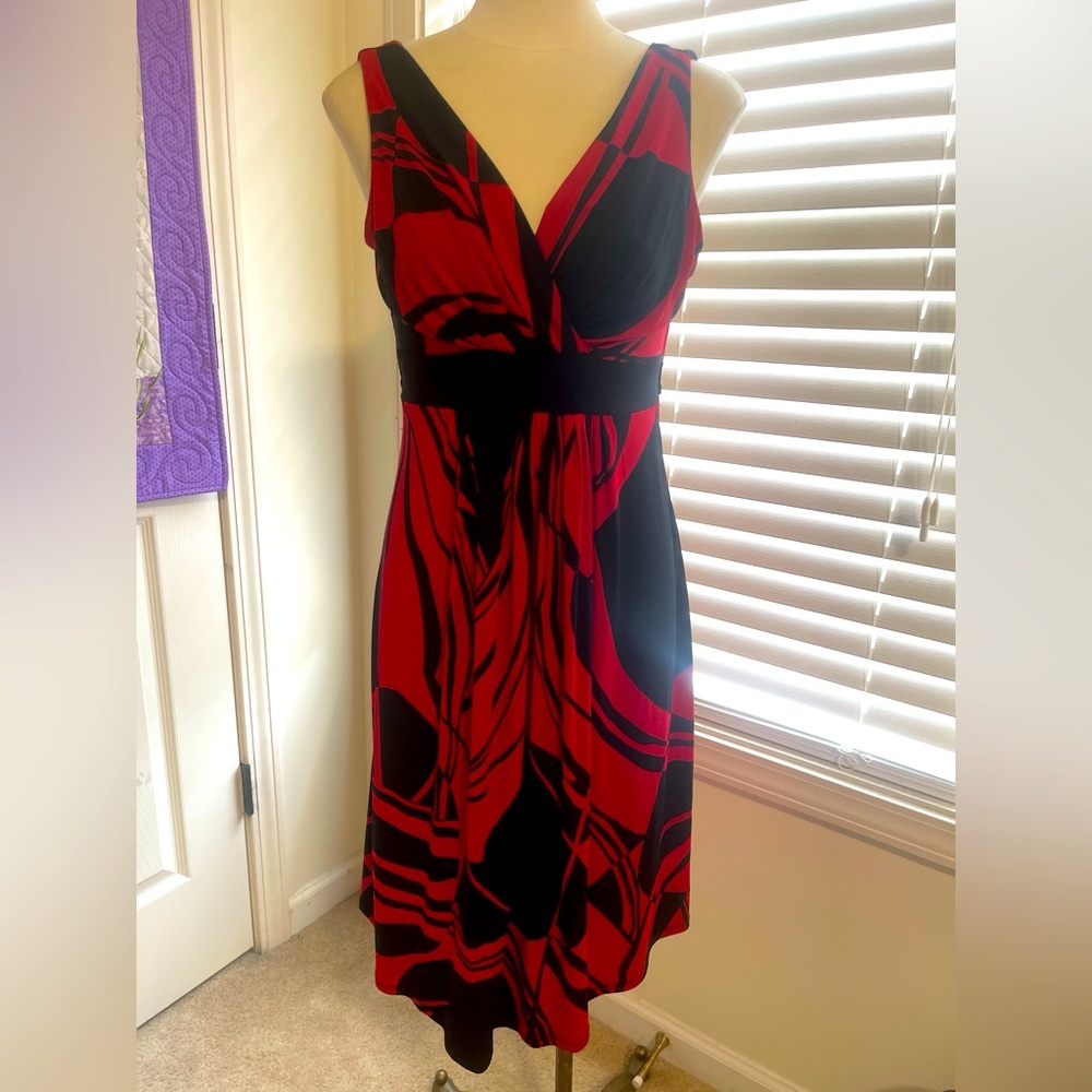 Like new condition red and black dress size 7/8